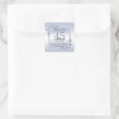 Sapphire Gem & Glitter 45th Wedding Jubileum Vierkante Sticker (Tas)