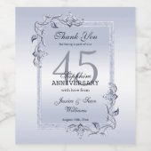 Sapphire Gem & Glitter 45th Wedding Jubileum Wijn Etiket (Enkel label)