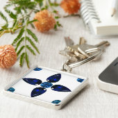 Sapphire Gemstone Art, Blue Sleutelhanger (Zijkant)