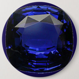 Sapphire Gemstone Blue Ronde Button 6,0 Cm