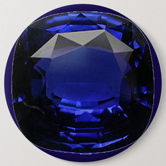 Sapphire Gemstone Blue Ronde Button 6,0 Cm (Voorkant)