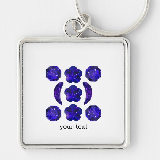 Sapphire Gemstone Blue Sleutelhanger (Voorkant)