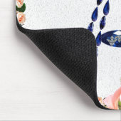 Sapphire Gemstone Botanical Blue Initiaal Letter A Muismat (Hoek)