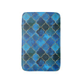 Sapphire Gemstone & Gold Moroccan Tegel Pattern Badmat (Voorkant Verticaal)