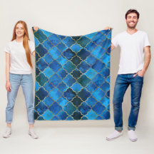 Sapphire Gemstone & Gold Moroccan Tegel Pattern