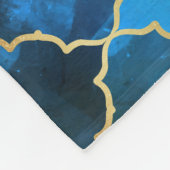 Sapphire Gemstone & Gold Moroccan Tegel Pattern Fleece Deken (Hoek)