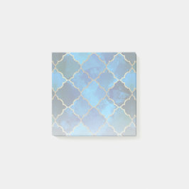 Sapphire Gemstone & Gold Moroccan Tegel Pattern Post-it® Notes