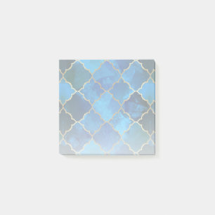 Sapphire Gemstone & Gold Moroccan Tegel Pattern Post-it® Notes