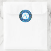 Sapphire Gemstone & Gold Moroccan Tegel Pattern Ronde Sticker (Tas)