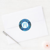 Sapphire Gemstone & Gold Moroccan Tegel Pattern Ronde Sticker (Envelop)