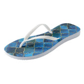 Sapphire Gemstone & Gold Moroccan Tegel Pattern Teenslippers (Schuin)