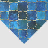 Sapphire Gemstone & Gold Moroccan Tegel Pattern Tissuepapier (Detail)