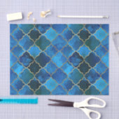 Sapphire Gemstone & Gold Moroccan Tegel Pattern Tissuepapier (Craft)