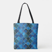 Sapphire Gemstone & Gold Moroccan Tegel Pattern Tote Bag (Achterkant)