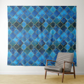Sapphire Gemstone & Gold Moroccan Tegel Pattern Wandkleed (In Situ (horizontaal))