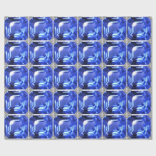 Sapphire Gemstone Sky Blue Cadeaupapier (Vlak)