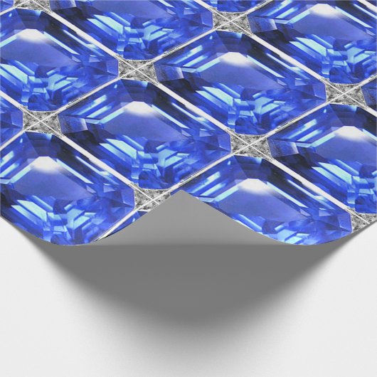 Sapphire Gemstone Sky Blue Cadeaupapier (Hoek)
