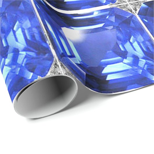 Sapphire Gemstone Sky Blue Cadeaupapier (Rol Hoek)