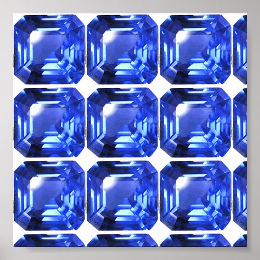 Sapphire Gemstone Sky Blue Poster (Voorkant)