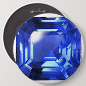 Sapphire Gemstone Sky Blue Ronde Button 6,0 Cm (Voorkant /achterkant)