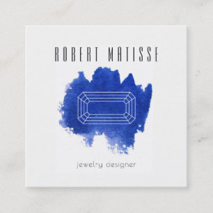 Sapphire Gemstone Vierkante Visitekaartje