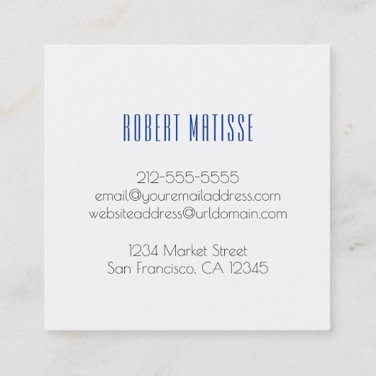 Sapphire Gemstone Vierkante Visitekaartje (Achterkant)