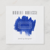 Sapphire Gemstone Vierkante Visitekaartje (Voorkant)