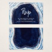 Sapphire Geode Agate Website RSVP Plaats Kaarten Visitekaartje (Voorkant /achterkant)