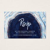 Sapphire Geode Agate Website RSVP Plaats Kaarten Visitekaartje (Voorkant)