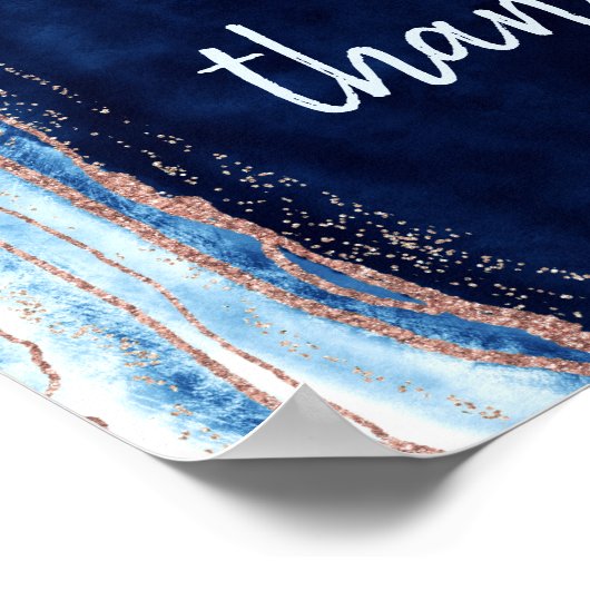 Sapphire Geode Kaarten & Gifts Wedding Table Sign Poster (Hoek)