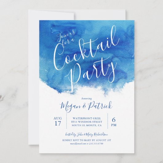 Sapphire getij cocktail party uitnodiging (Voorkant)