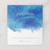 Sapphire getij gevouwen bruiloft plaats kaarten plaatskaartje (Buitenkant ongevouwen)