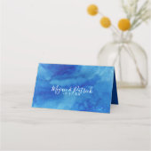 Sapphire getij gevouwen bruiloft plaats kaarten plaatskaartje (Achterkant)
