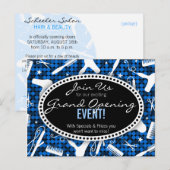 Sapphire Glam Custom Hair Salon Event Briefkaart (Voorkant / Achterkant)