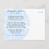 Sapphire Glam Custom Hair Salon Event Briefkaart (Achterkant)