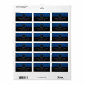 Sapphire Glam Custom Monogram Adresetiketten Etiket (Full Sheet)