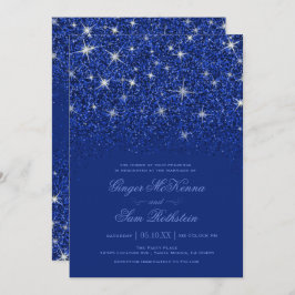 Sapphire Glitter Huwelijksuitnodigingen Kaart