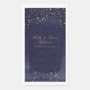 Sapphire & Gold Wedding Dinner Napkins Servet