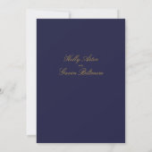 Sapphire & Gold Wedding Invitation Suite Kaart (Achterkant)