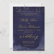 Sapphire & Gold Wedding Invitation Suite