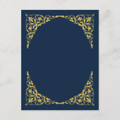 Sapphire Grace Royal Blue and Gold Wedding Menu (Achterkant)