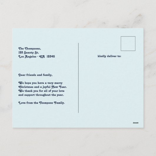 Sapphire Groove New Year Retro Modern Blue Photo Feestdagenkaart (Achterkant)