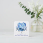 Sapphire Heart Square Visitekaartje (Staand voorkant)