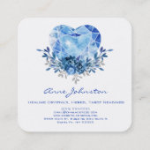 Sapphire Heart Square Visitekaartje (Achterkant)