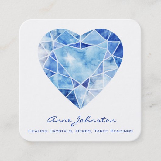 Sapphire Heart Square Visitekaartje (Voorkant)
