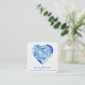 Sapphire Heart Square Visitekaartje (Staand voorkant)