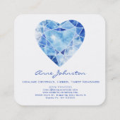 Sapphire Heart Square Visitekaartje (Achterkant)