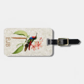 Sapphire Hummingbird  Art Monogram Bagagelabel (Voorkant horizontaal)