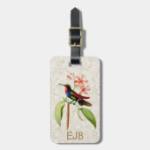 Sapphire Hummingbird  Art Monogram Bagagelabel (Voorkant verticaal)