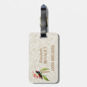 Sapphire Hummingbird  Art Monogram Bagagelabel (Achterkant verticaal)